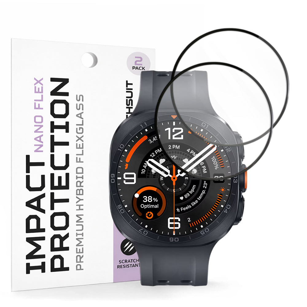 Προστατευτική Μεμβράνη Techsuit Nano Flex για Samsung Galaxy Watch Ultra2, Πλαστικό, Σετ 2 τεμαχίων, Μαύρο