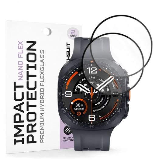 Προστατευτική Μεμβράνη Techsuit Nano Flex για Samsung Galaxy Watch Ultra2, Πλαστικό, Σετ 2 τεμαχίων, Μαύρο