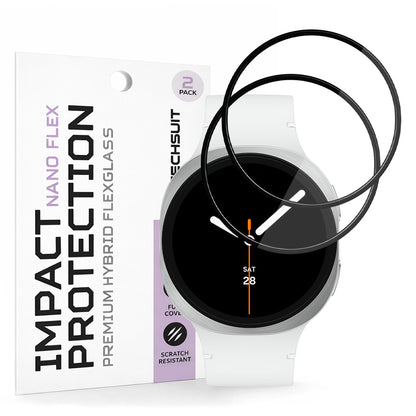 Προστατευτική Μεμβράνη Techsuit Nano Flex για Samsung Galaxy Watch8 44mm, Σετ 2 τεμαχίων, Πλαστική, Μαύρη