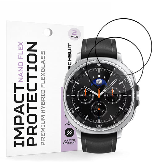 Προστατευτική Μεμβράνη Techsuit Nano Flex για Samsung Galaxy Watch8 Classic, Σετ 2 τεμαχίων, Πλαστική, Μαύρη