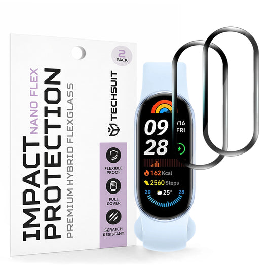 Προστατευτική Μεμβράνη Techsuit Nano Flex για Xiaomi Smart Band 9, Σετ 2 τεμαχίων, Πλαστική, Μαύρη