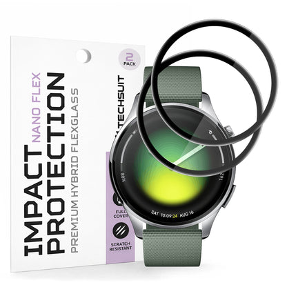 Techsuit Nano Flex Protection Film for Xiaomi Watch 5, Set of 2 Pieces, Plastic, Black