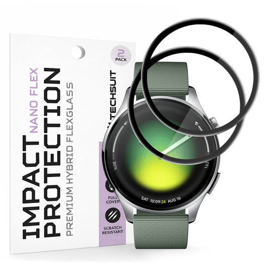 Προστατευτική Μεμβράνη Techsuit Nano Flex για Xiaomi Watch 5, Σετ 2 τεμαχίων, Πλαστική, Μαύρη