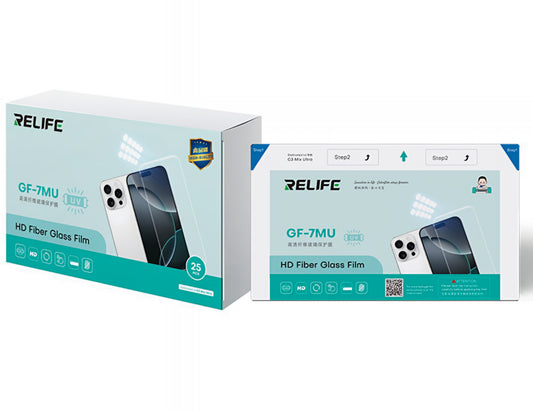 Φιλμ Γυαλιού Filbra Ευέλικτο Relife GF-7MU για Μηχάνημα Λαμιναρίσματος UV Κενό Sunshine C3 Mix Ultra, 120mm x 210mm, Σετ 25 τεμάχια