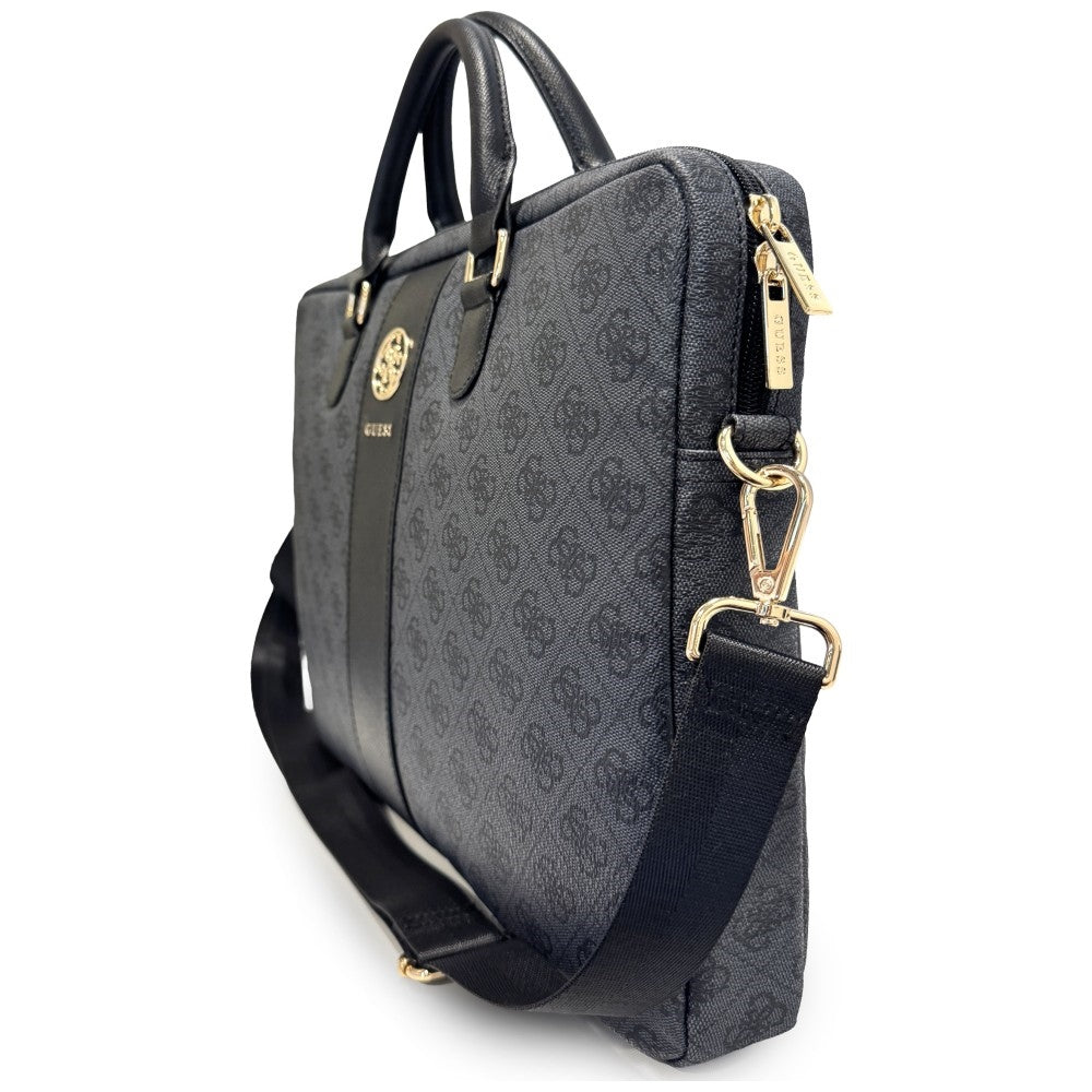 Τσάντα Guess 4G Round Classic Logo για Laptop 16 ιντσών, Μαύρη