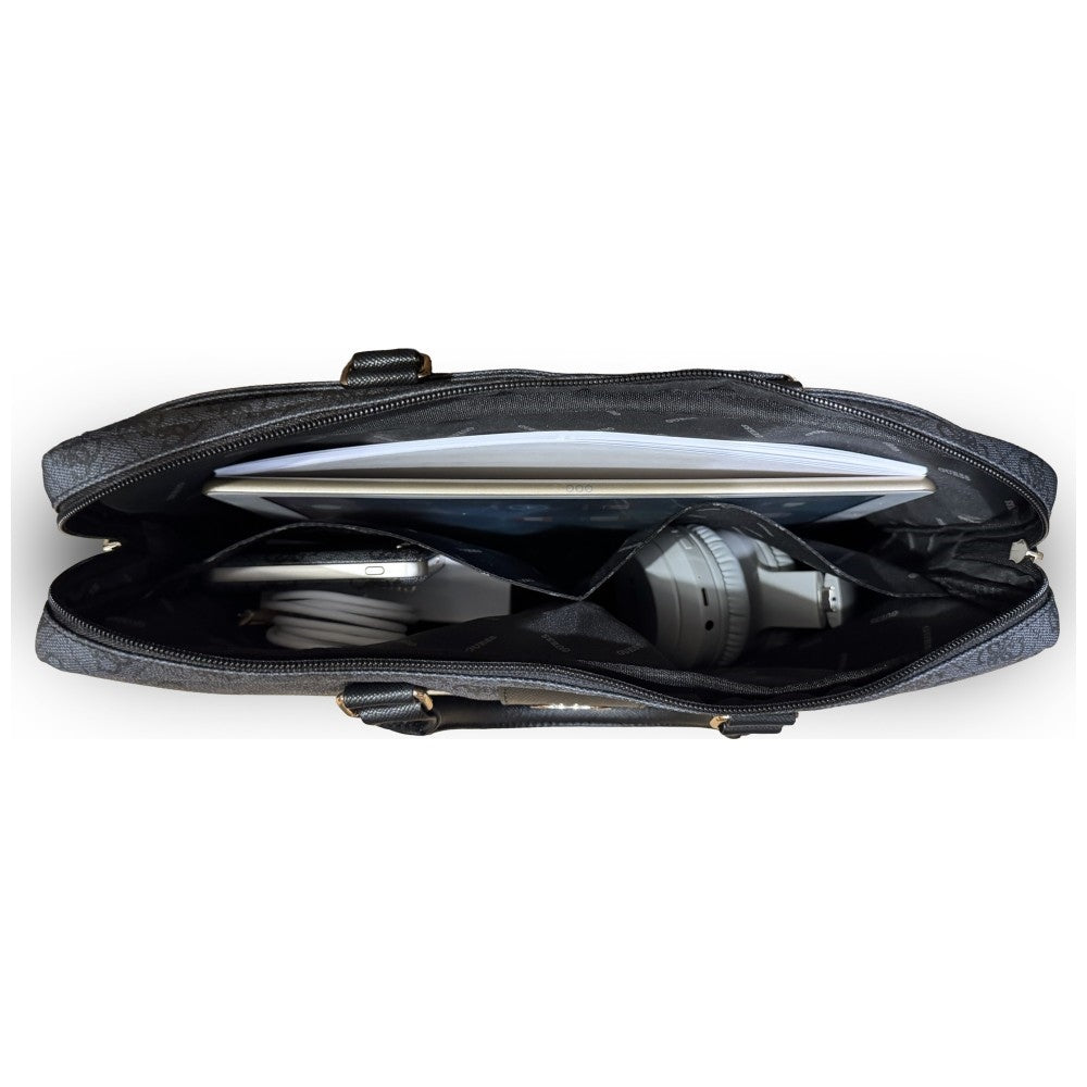 Τσάντα Guess 4G Round Classic Logo για Laptop 16 ιντσών, Μαύρη