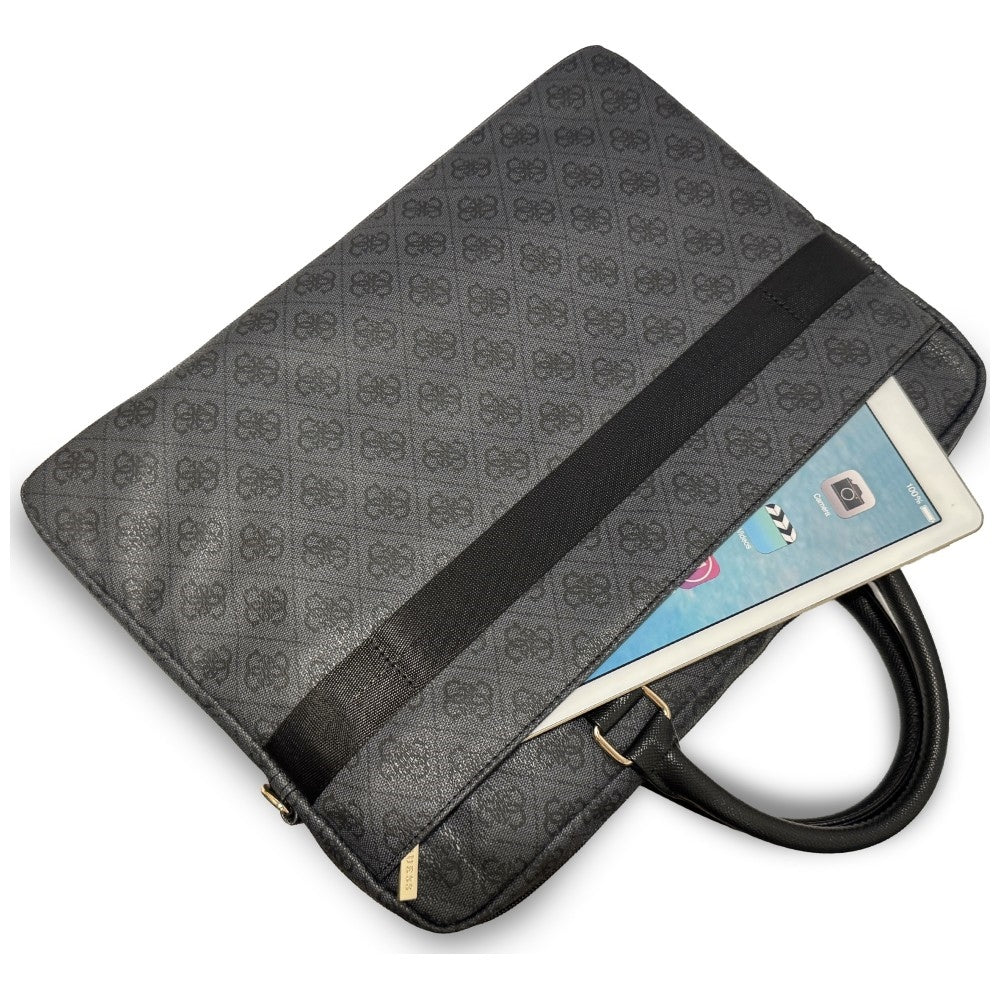 Τσάντα Guess 4G Round Classic Logo για Laptop 16 ιντσών, Μαύρη