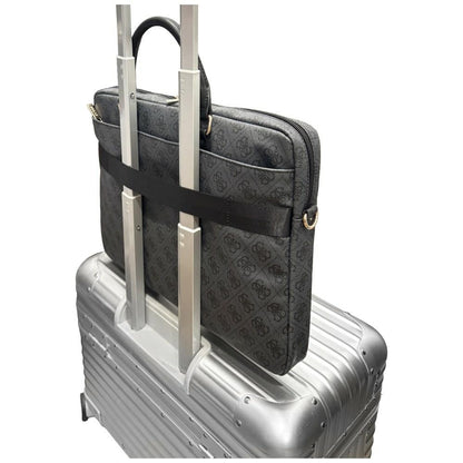 Τσάντα Guess 4G Round Classic Logo για Laptop 16 ιντσών, Μαύρη
