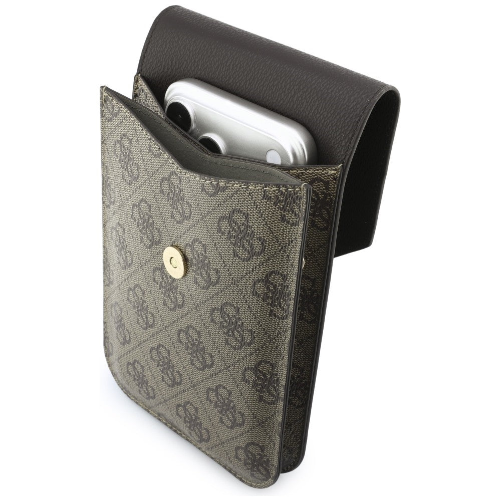 Καθολική Θήκη για Τηλέφωνο, Guess, 4G Grained Classic Logo, Καφέ