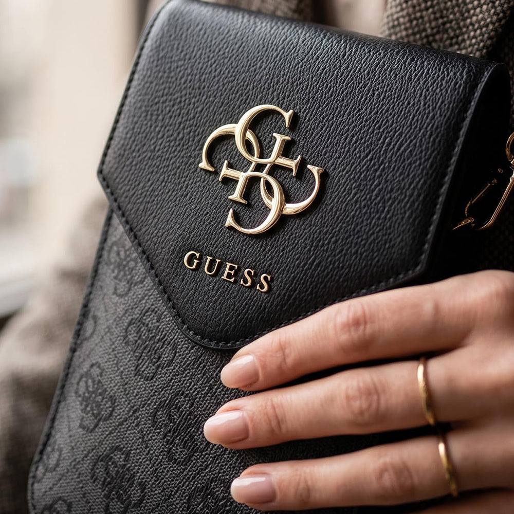 Πανκατευθυντική Θήκη για Τηλέφωνο, Guess, 4G Grained Classic Logo, Μαύρο