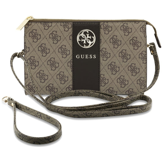 Θήκη γενικής χρήσης για κινητό τηλέφωνο, Guess, 4G Round Classic Logo Stripe, Καφέ