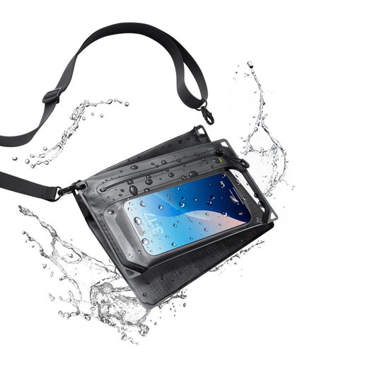 Τσάντα και Θήκη Αδιάβροχη Universal Spigen Crossbag, Μαύρη AMP09746
