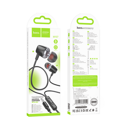 Handsfree 3,5 mm HOCO M107, Μαύρο