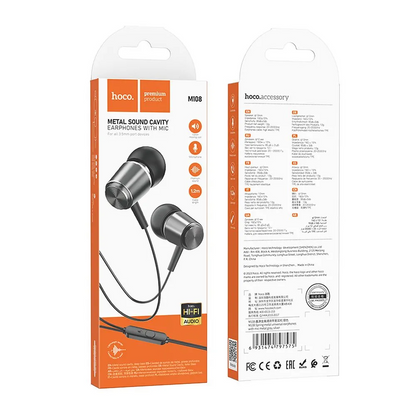 Handsfree 3.5mm HOCO M108, Γκρι
