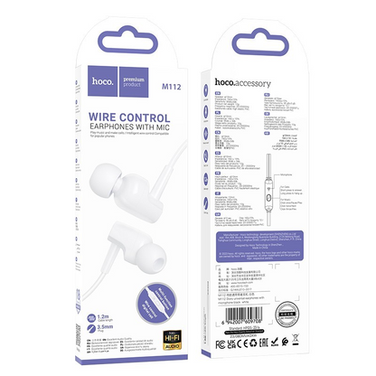Handsfree 3.5mm HOCO M112, Λευκό