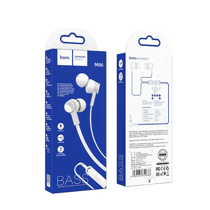 Handsfree 3.5mm HOCO M86, Λευκό