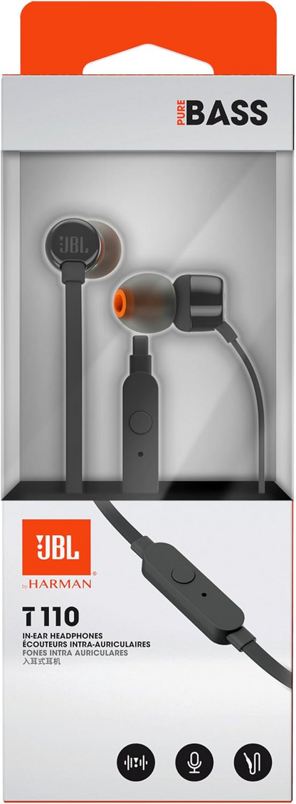 Handsfree 3.5mm JBL T110, Μαύρο JBLT110BLK