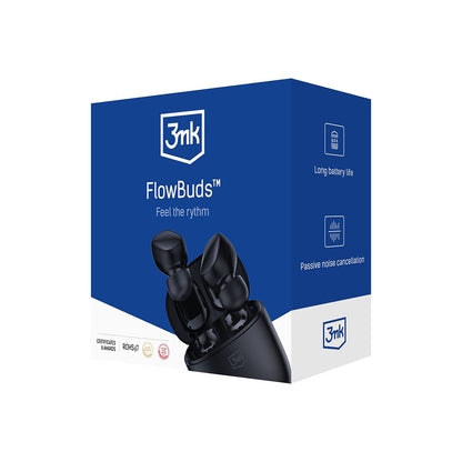 Handsfree Bluetooth 3MK FlowBuds, TWS, Μαύρο