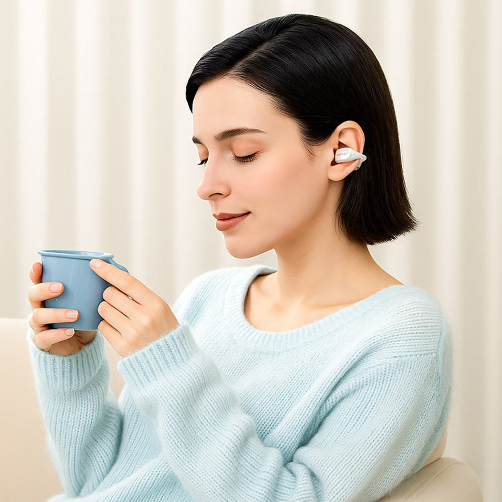 Handsfree Bluetooth Acefast Aceclip Pro, TWS, Λευκό