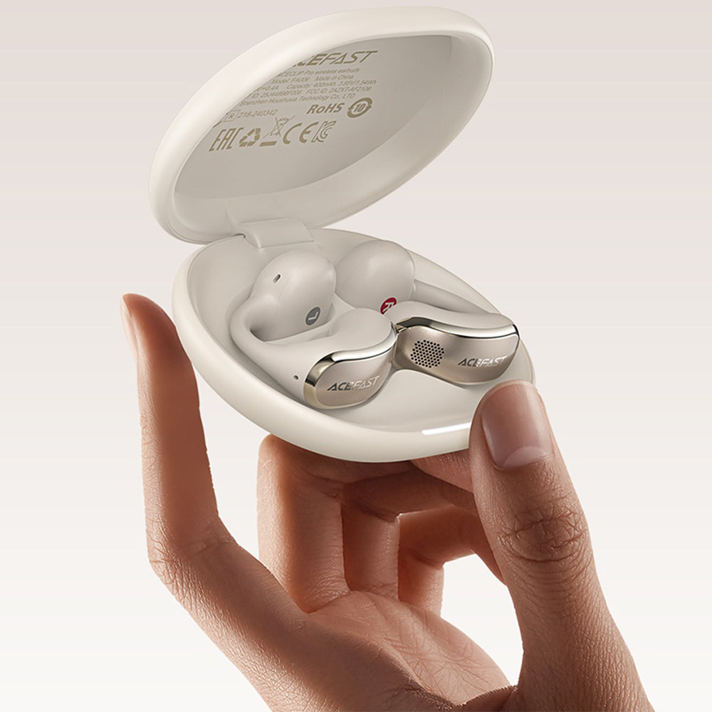 Handsfree Bluetooth Acefast Aceclip Pro, TWS, Χρυσό