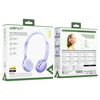 Handsfree Bluetooth Acefast H8, A2DP, ANC, Μωβ