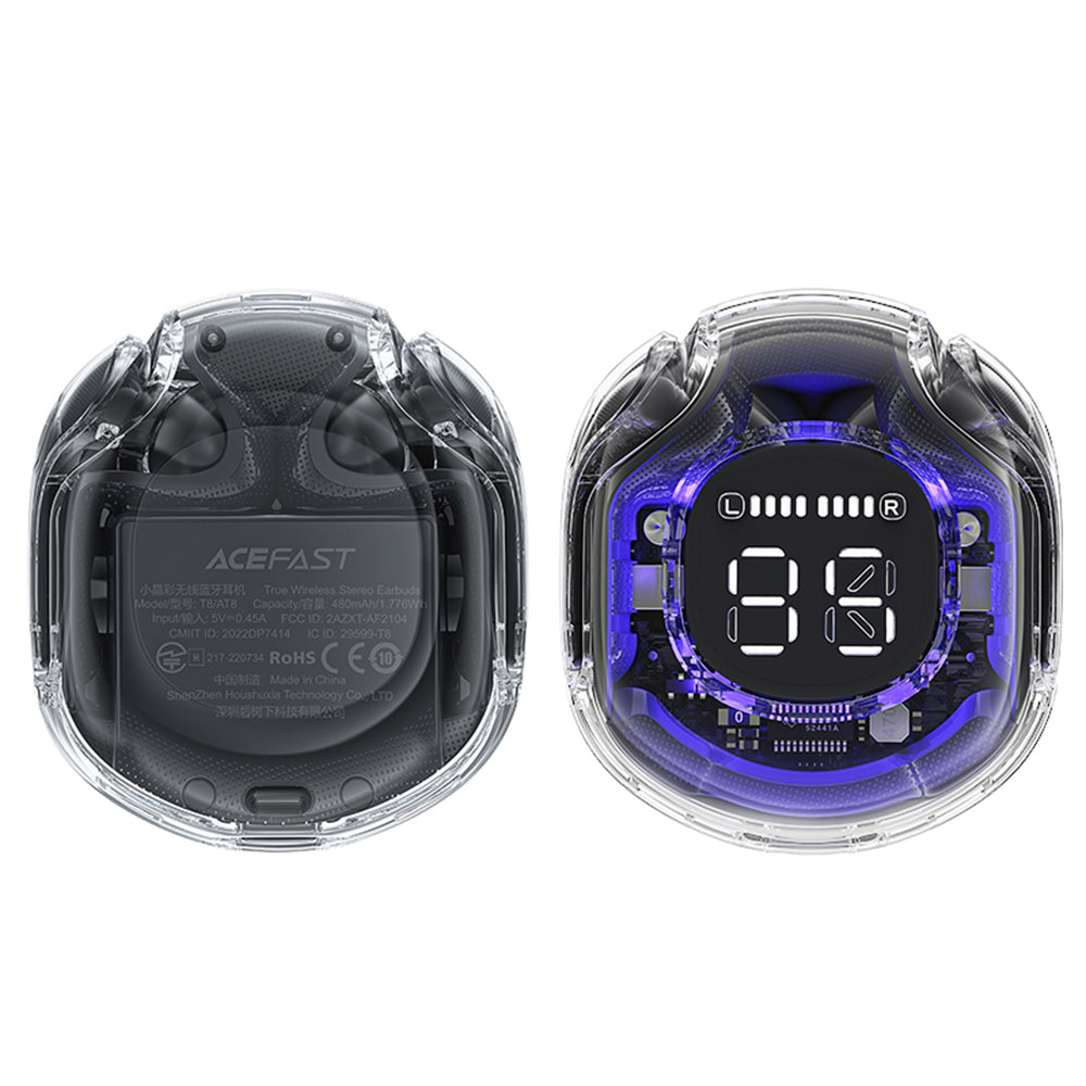 Handsfree Bluetooth Acefast T8, TWS, Μαύρο