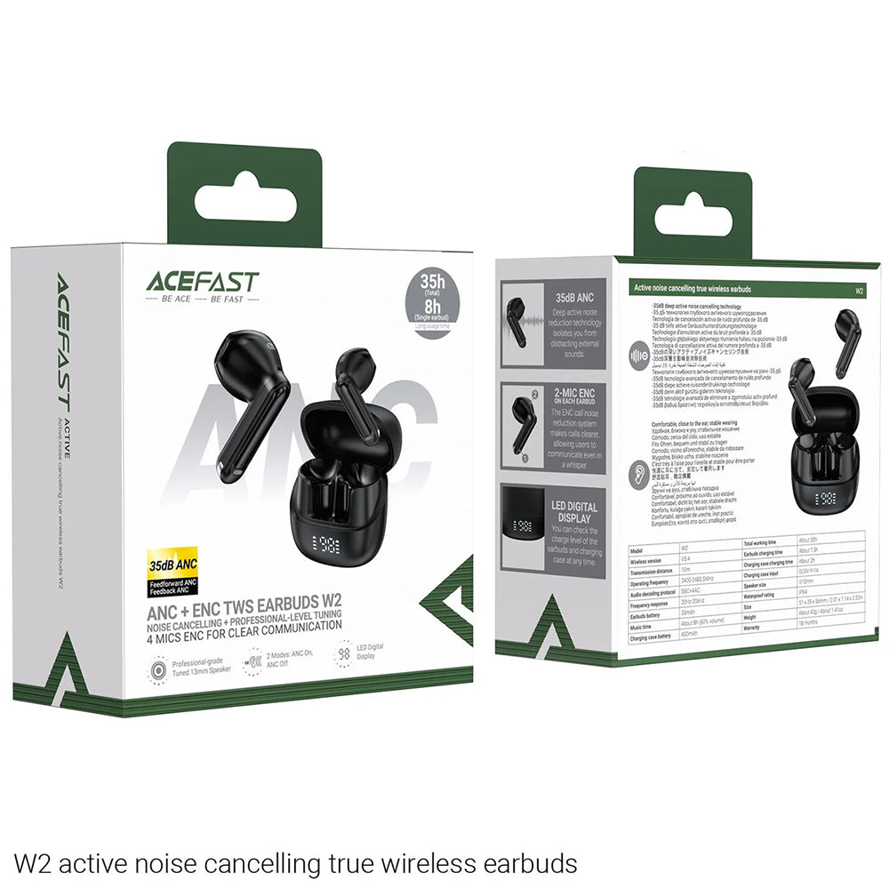 Acefast W2 Bluetooth Handsfree, TWS, Black