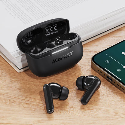 Handsfree Bluetooth Acefast W5, TWS, ANC, Μαύρο