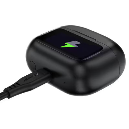 Handsfree Bluetooth Acefast W6, TWS, ANC, Μαύρο