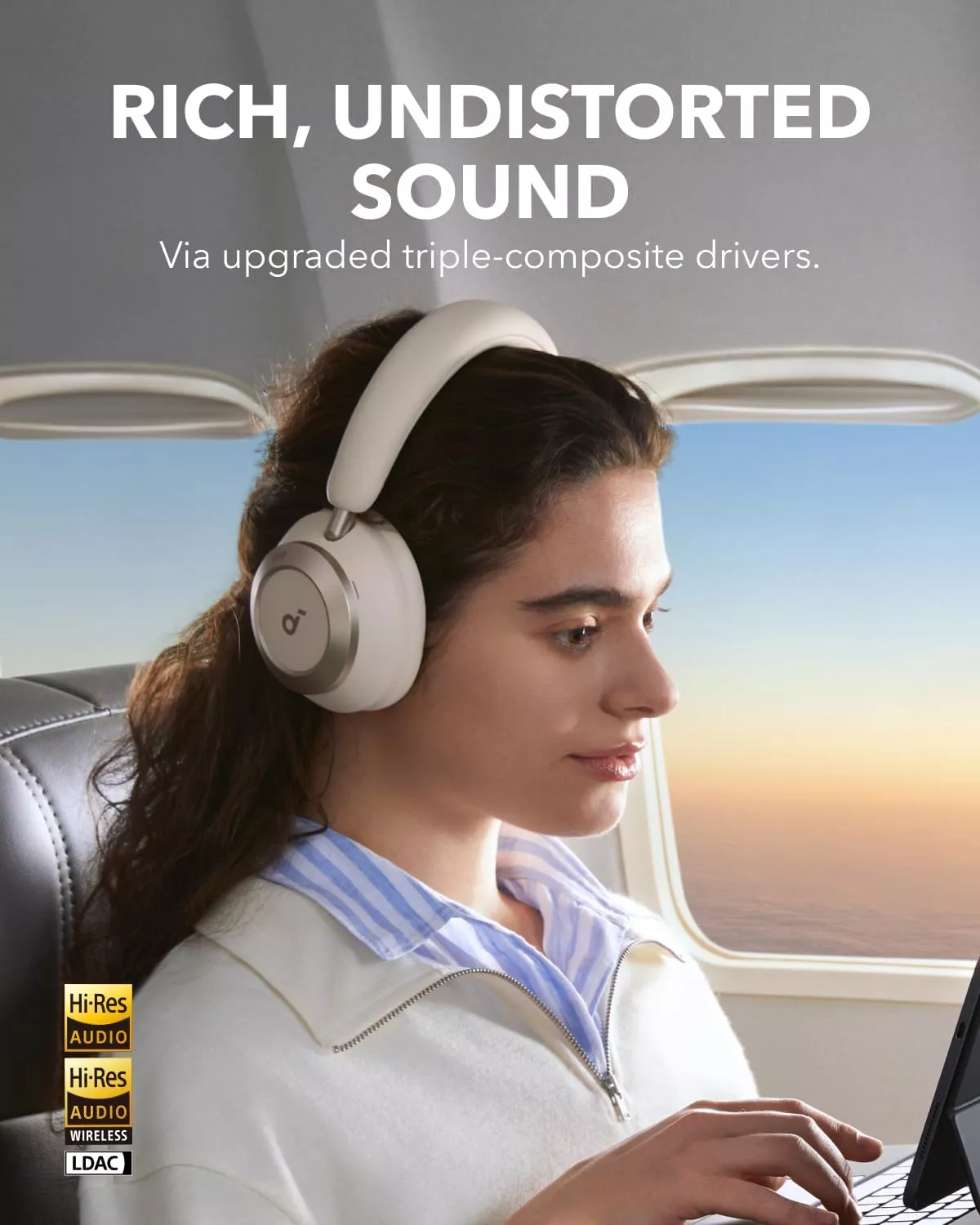 Ασύρματο Handsfree Bluetooth Anker SoundCore Space One Pro, A2DP, ANC, Λευκό A3062G21