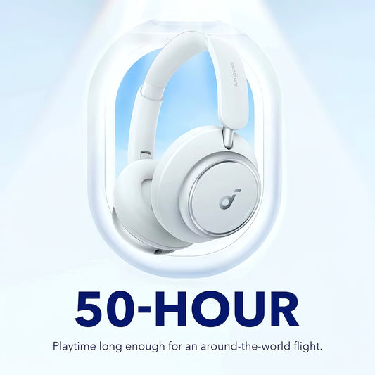 Handsfree Bluetooth Anker SoundCore Space Q45, MultiPoint, A2DP, ANC, Λευκό A3040G21