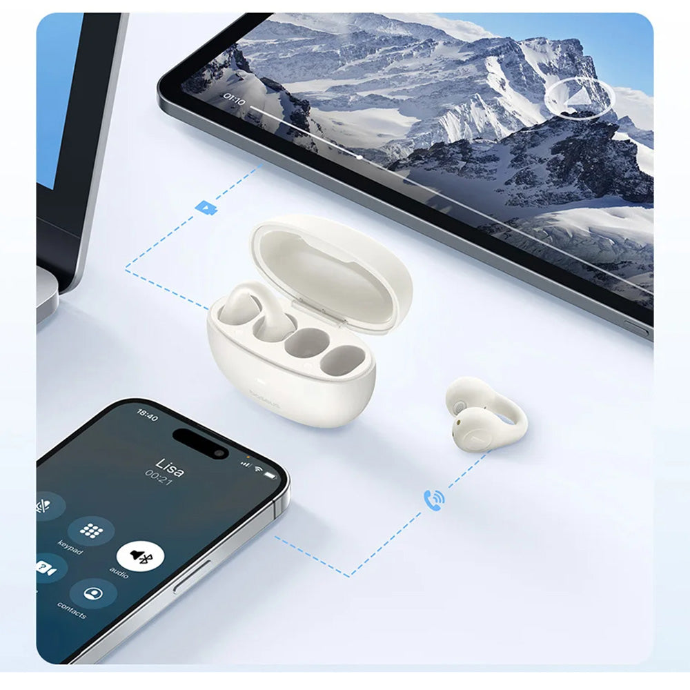 Handsfree Bluetooth Baseus AirGo AS01, TWS, Λευκό A00069101223-00