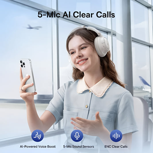 Handsfree Bluetooth Baseus Bass BH1 NC, MultiPoint, A2DP, ANC, Λευκό A0203702