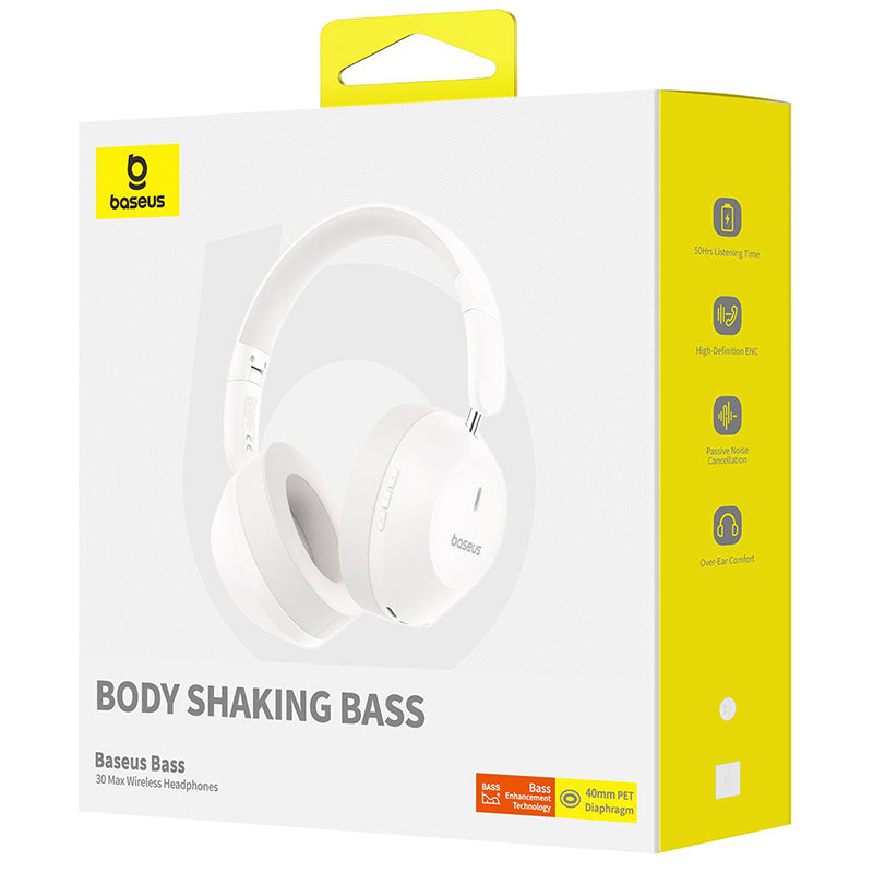 Handsfree Bluetooth Baseus Bass 30 Max, A2DP, Λευκό A00070700211-00