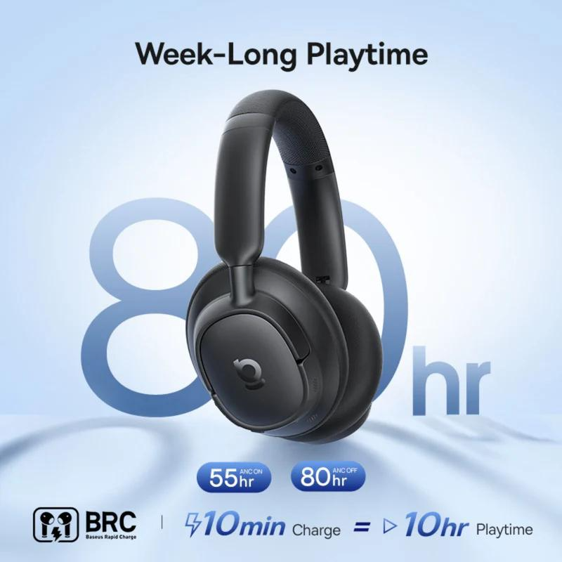 Handsfree Bluetooth Baseus Bass BH1 NC, MultiPoint, A2DP, ANC, Μαύρο A0203703