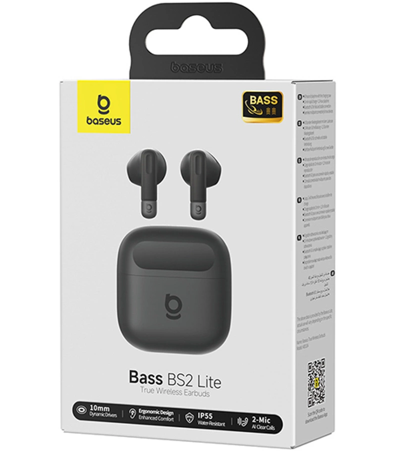 Handsfree Bluetooth Baseus Bowie Bass BS2 Lite, TWS, Μαύρο A0010A02