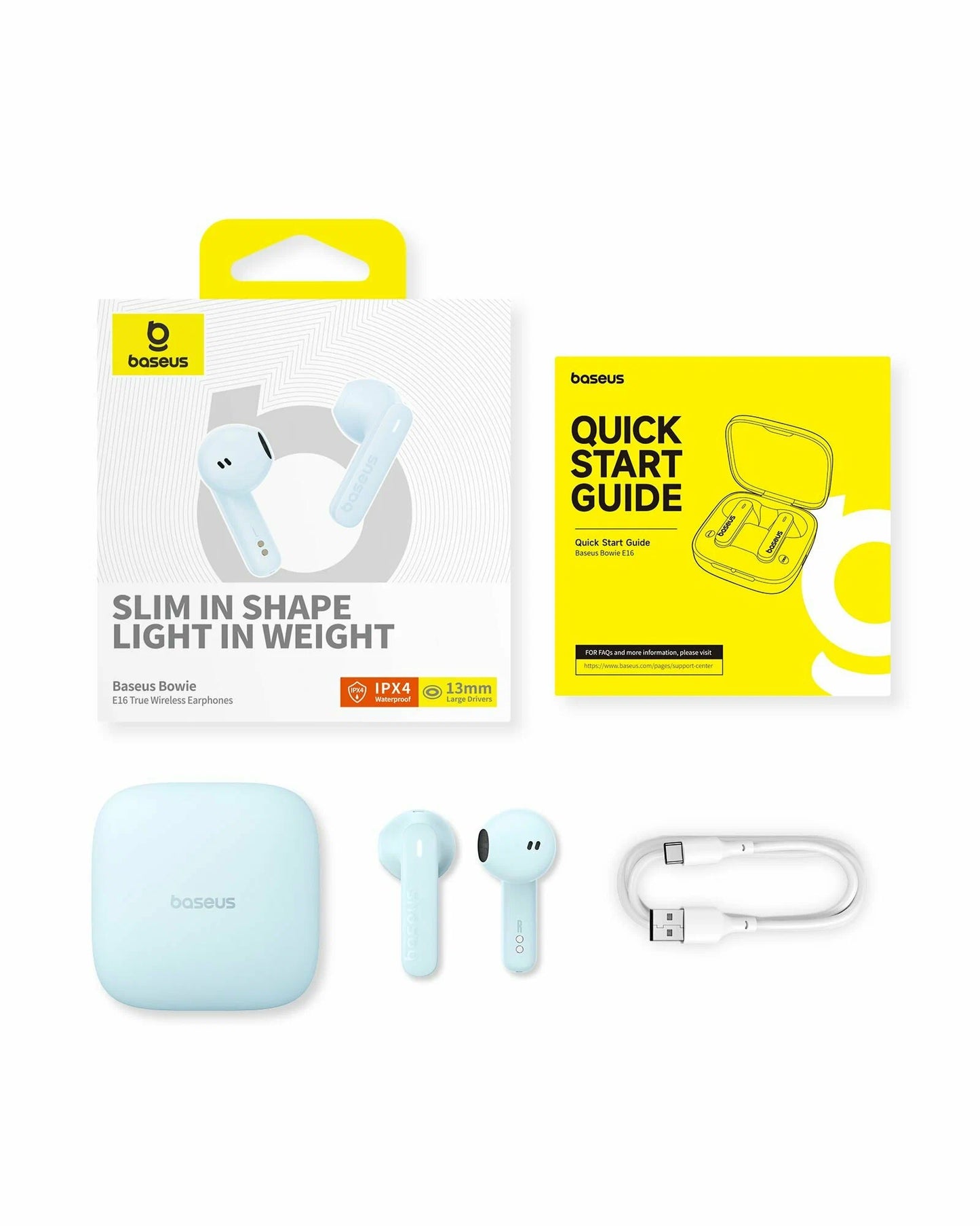 Handsfree Bluetooth Baseus Bowie E16, TWS, Μπλε A00061900313-01