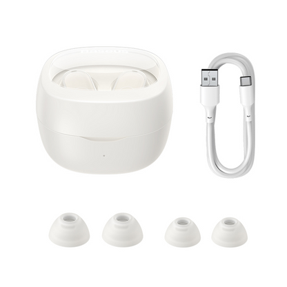 Handsfree Bluetooth Baseus Bowie WM02, TWS, Λευκό, Επανασφραγισμένο NGTW370202