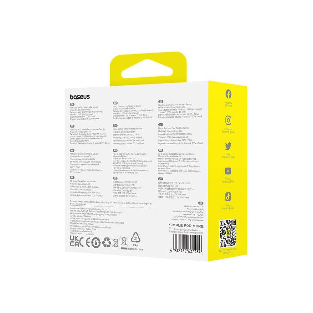 Handsfree Bluetooth Baseus Bowie E5x, TWS, Μαύρο A00060101123-00