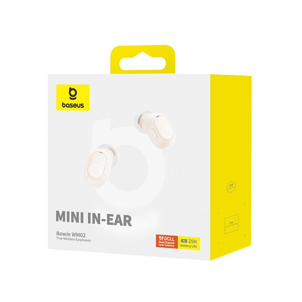 Handsfree Bluetooth Baseus Bowie WM02, TWS, Λευκό, Επανασφραγισμένο NGTW370202