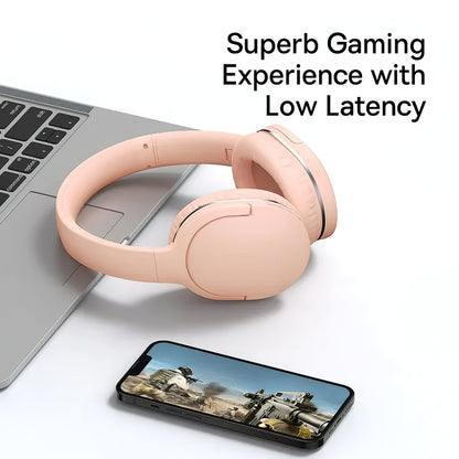 Handsfree Bluetooth Baseus Encok D02 Pro, MultiPoint, A2DP, Ροζ NGTD010304