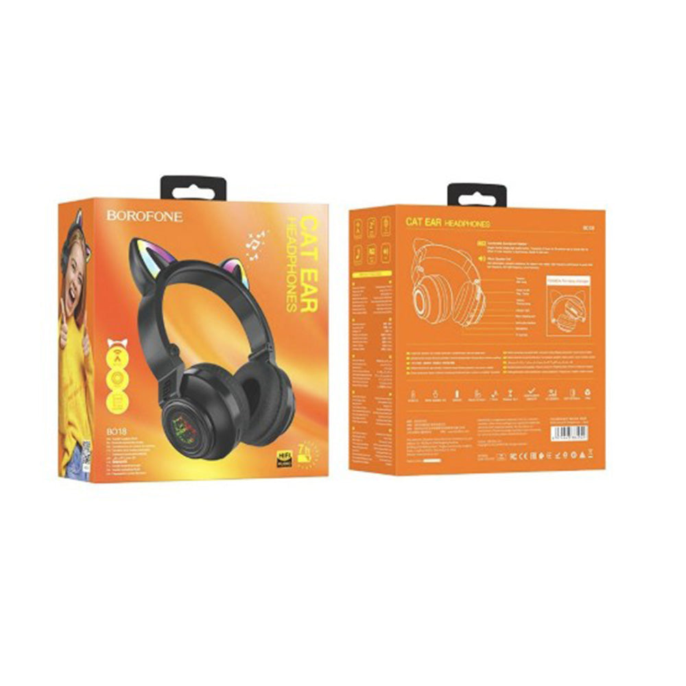 Handsfree Bluetooth Borofone BO18 Cat Ear, A2DP, Black
