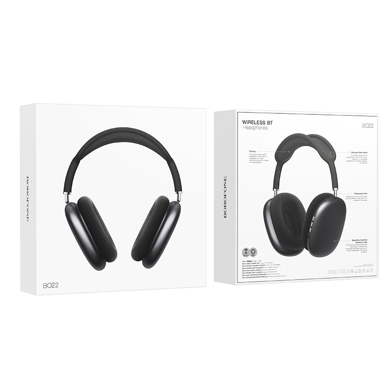 Handsfree Bluetooth Borofone BO22 Elegant, A2DP, Γκρι