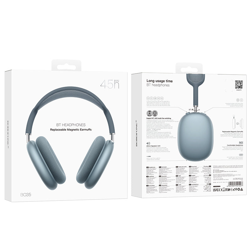 Handsfree Bluetooth Borofone BO35 Adorable, A2DP, Μπλε