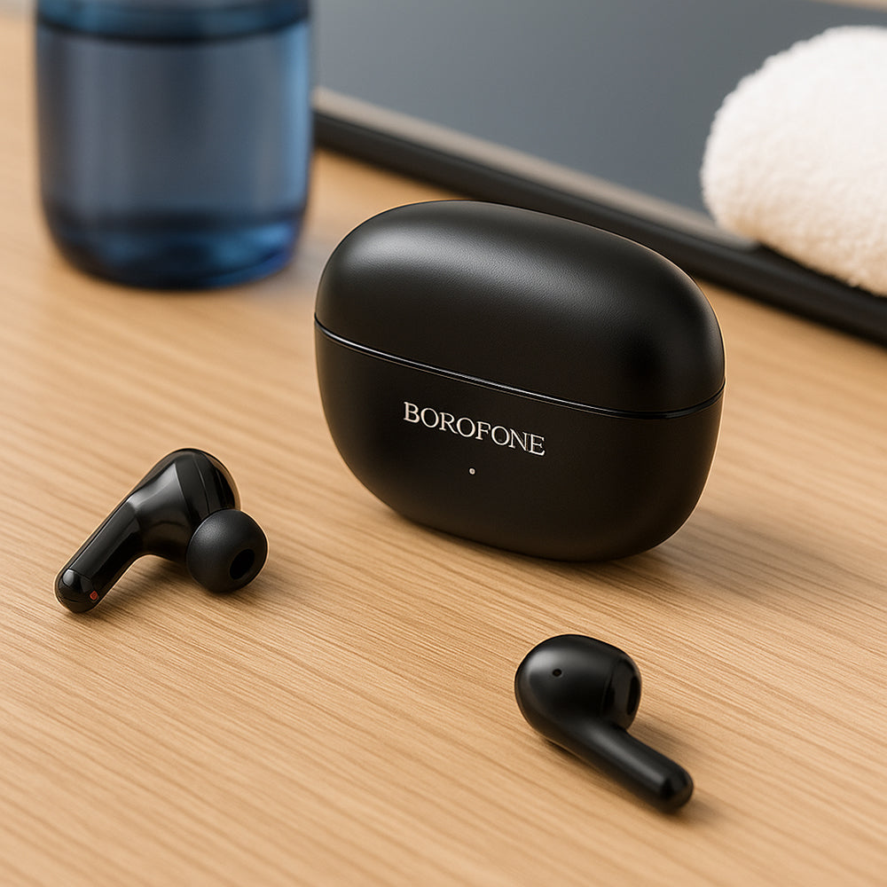 Handsfree Bluetooth Borofone FQ1 Shine, TWS, Μαύρο
