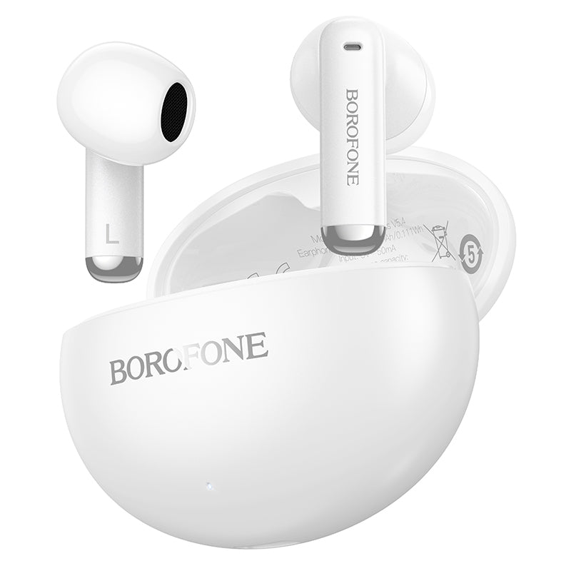 Ασύρματο Handsfree Bluetooth Borofone FQ12 Nice, TWS, Λευκό