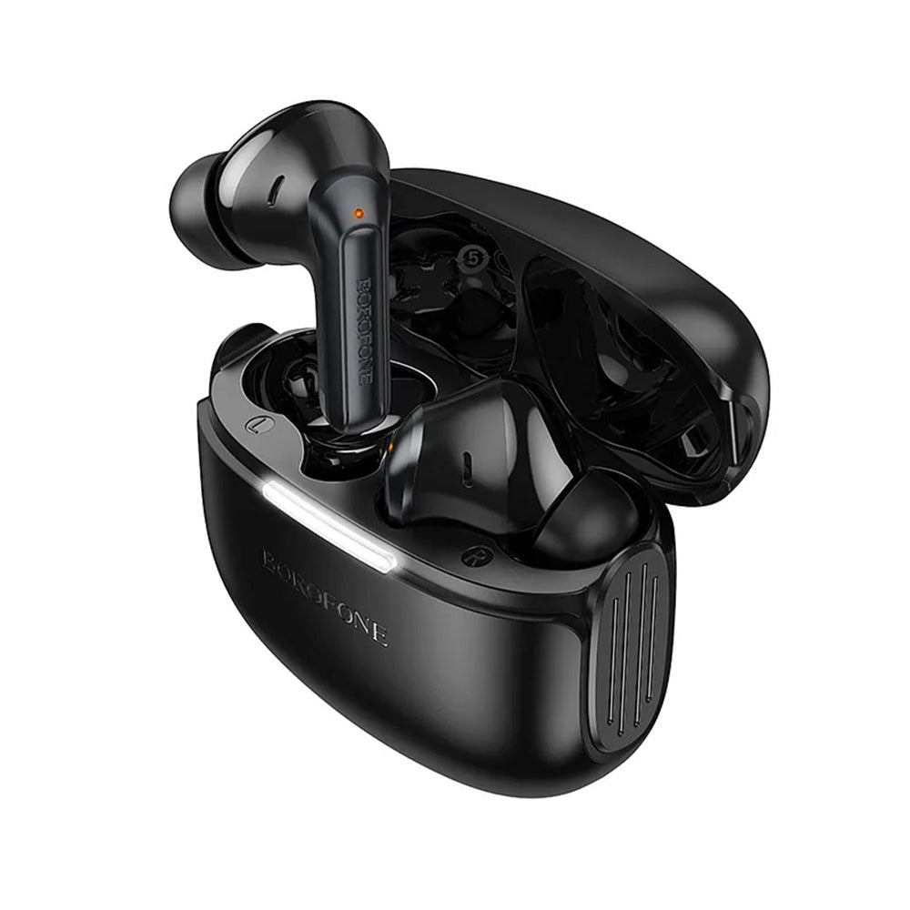 Handsfree Bluetooth Borofone FQ9 Plus Peaceful, TWS, ANC, Μαύρο