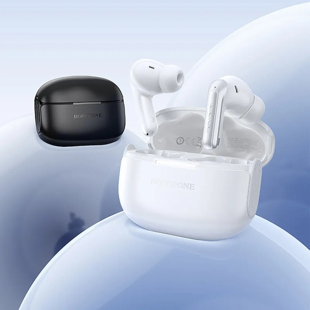 Handsfree Bluetooth Borofone FQ9 Plus Peaceful, TWS, ANC, Μαύρο
