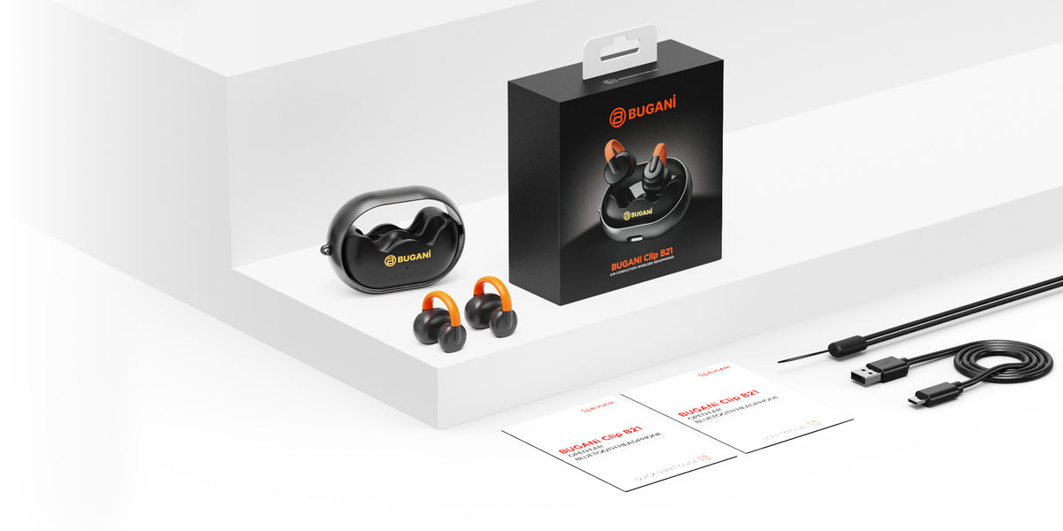 Bugani Clip B21 Bluetooth Handsfree, TWS, Black
