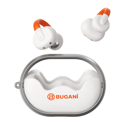 Ασύρματο ακουστικό Bluetooth Bugani Clip B21, TWS, Λευκό
